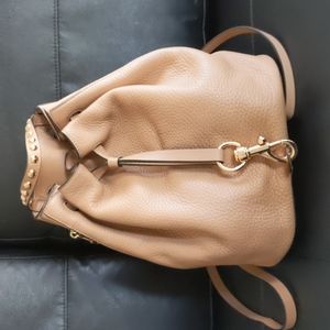 Large size Tan Blythe backpack with Rose Gold Hardware by Rebecca Minkoff
